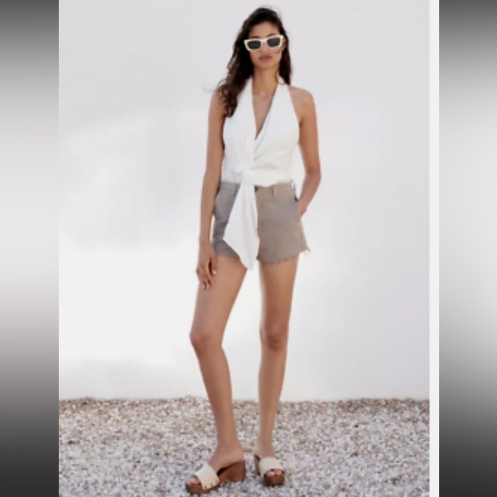Zara NWT High Waisted ‘The Raw Hem Short’